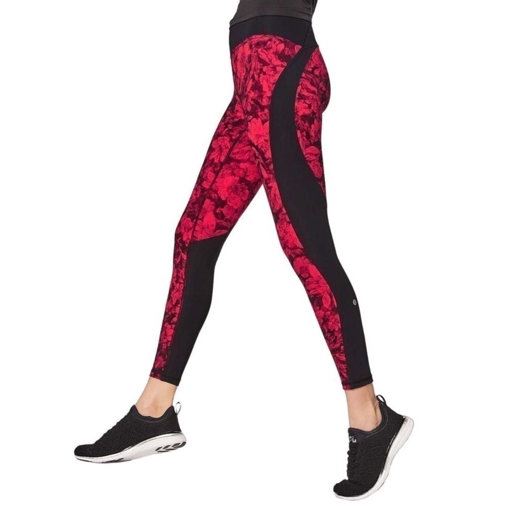 Lululemon Train Time Fast Pace Pant Special Edition Size 6 Carminetrue‎ Roses